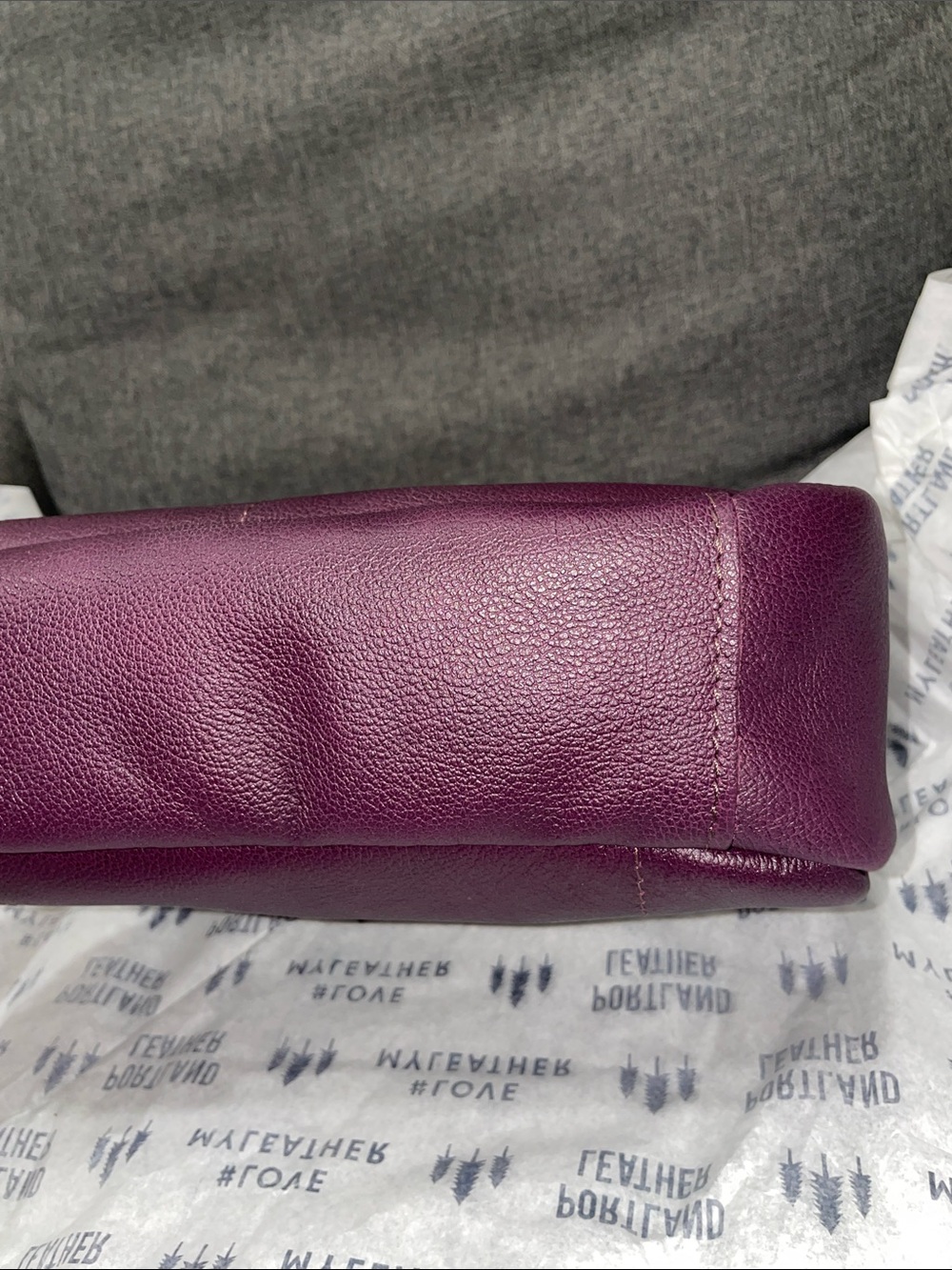 Portland Leather Plum Purple Shoulder Bag - Picture 8 of 14